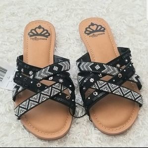 NWOT Feralicious Beads Slides Sandals